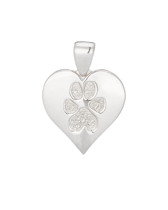 Heart Paw Print Sterling Keepsake